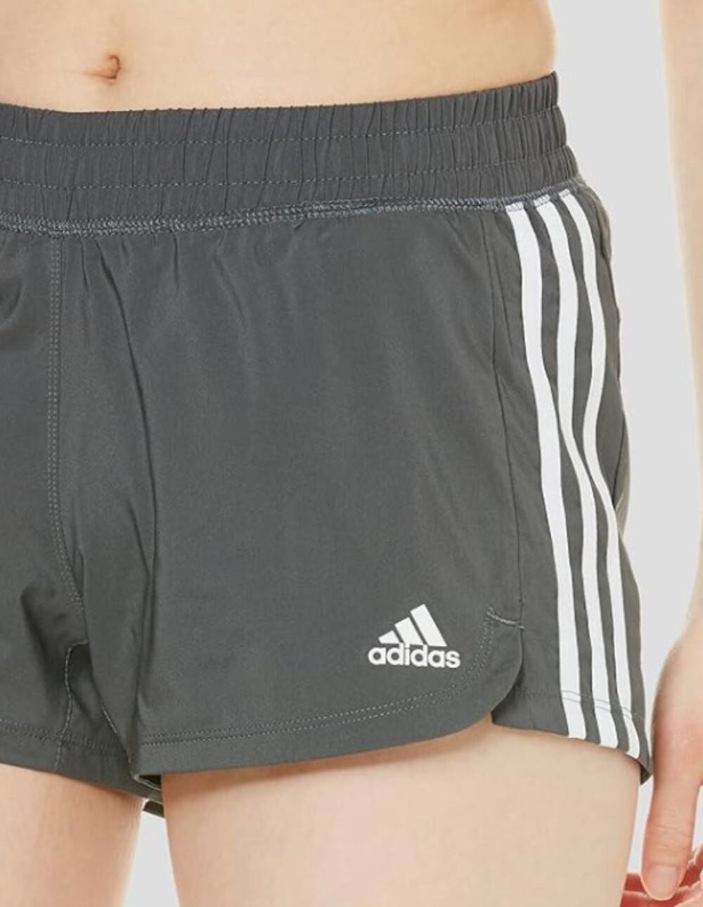 ADIDAS Women's Pacer 3-Stripes Athletic Shorts Large Grey White NWT